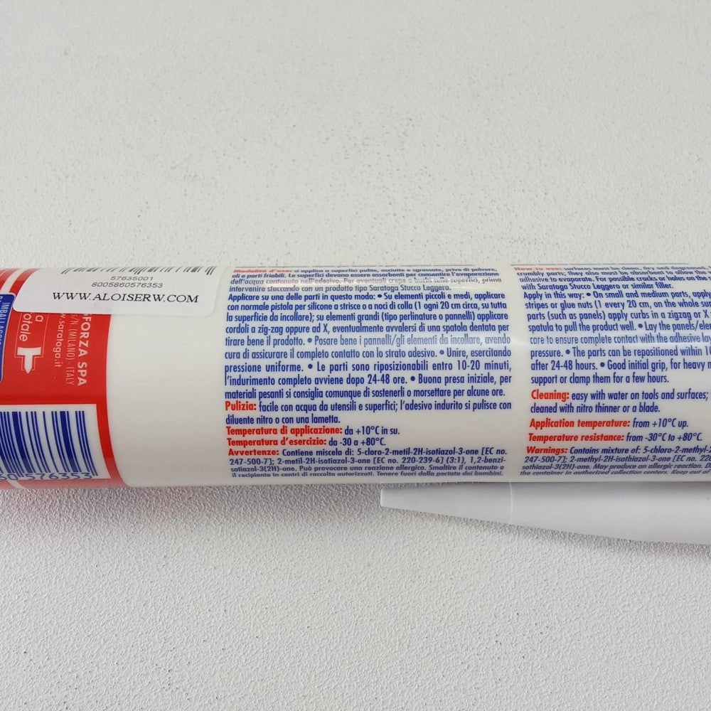 Saratoga 300ml adesivo colla bianca per polistirolo in cartuccia
