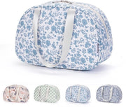 Borse per donne, grandi, borse per donne, grandi borse per make-up, grandi borse, borse per make-up, organizzatore per bambini e donne (piccola fiore azzurro)
