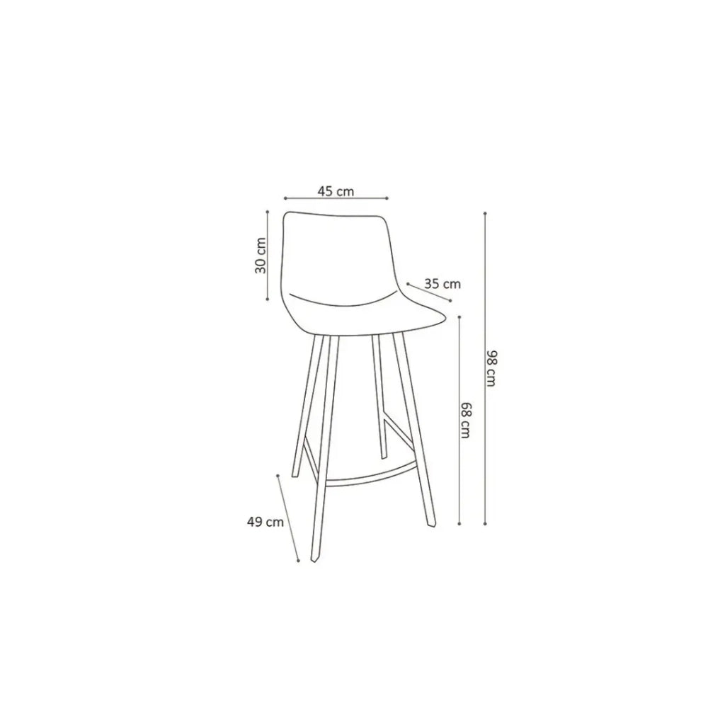 Sedia da banco OZON – PU marrone – Design contemporaneo H98 cm