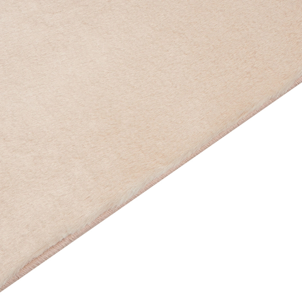 Tappeto Shaggy Artificiale di Coniglio in Pelliccia Ecologica Morbido e Soffice 80 x 150 cm Beige