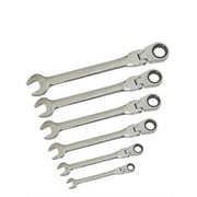 Trade Shop - Chiavi Combinate A Cricchetto Con Snodo Set 6pz In Acciaio Cromo Vanadio -