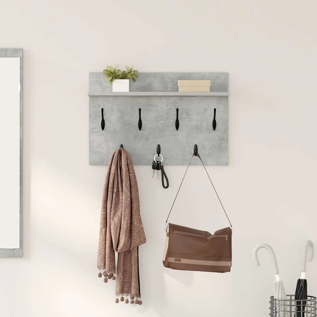 Appendiabiti a muro Grigio cemento 60 x 40 x 12 cm CFW7099872