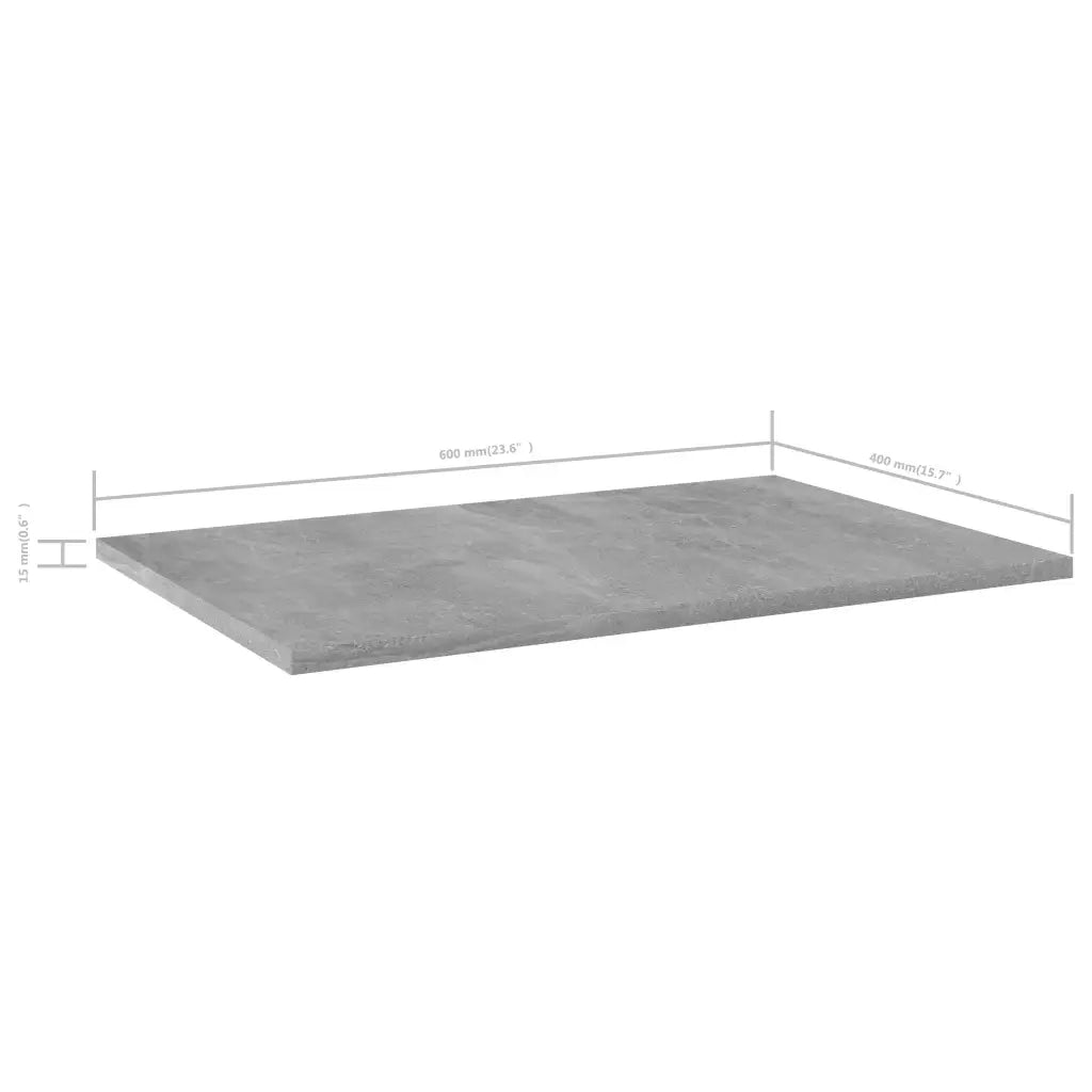 Ripiani per Libreria 8pz Grigio Cemento 60x40x1,5cm Multistrato 805259