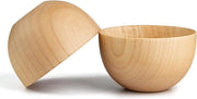 Set di 2 - Muesli contenitore in legno artigianale per riso e zuppa di miso - ideale per snack, noci, caramelle, frutta e noodle - 13 cm di diametro x 7,6 cm di altezza