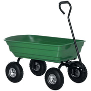 Carrello da Giardino con 4 Ruote ¨C Zephmum ¨C Verde Acciaio 108x52x100 cm