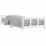 Giroletto per Bambini | Letto Infantile | Lettino Bianco 90x200cm in Legno Massello di Pino
