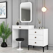 Mobile da Trucco Meltina, Toeletta Specchio Incluso, 124x40x85h cm Bianco