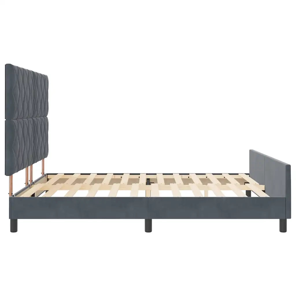Letto a molle con testiera Grigio scuro 180 x 200 cm Velluto 3345024