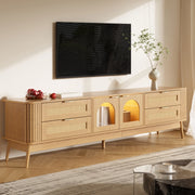 Mobile TV 180x40x50 cm con LED da app; pannello truciolare; naturale