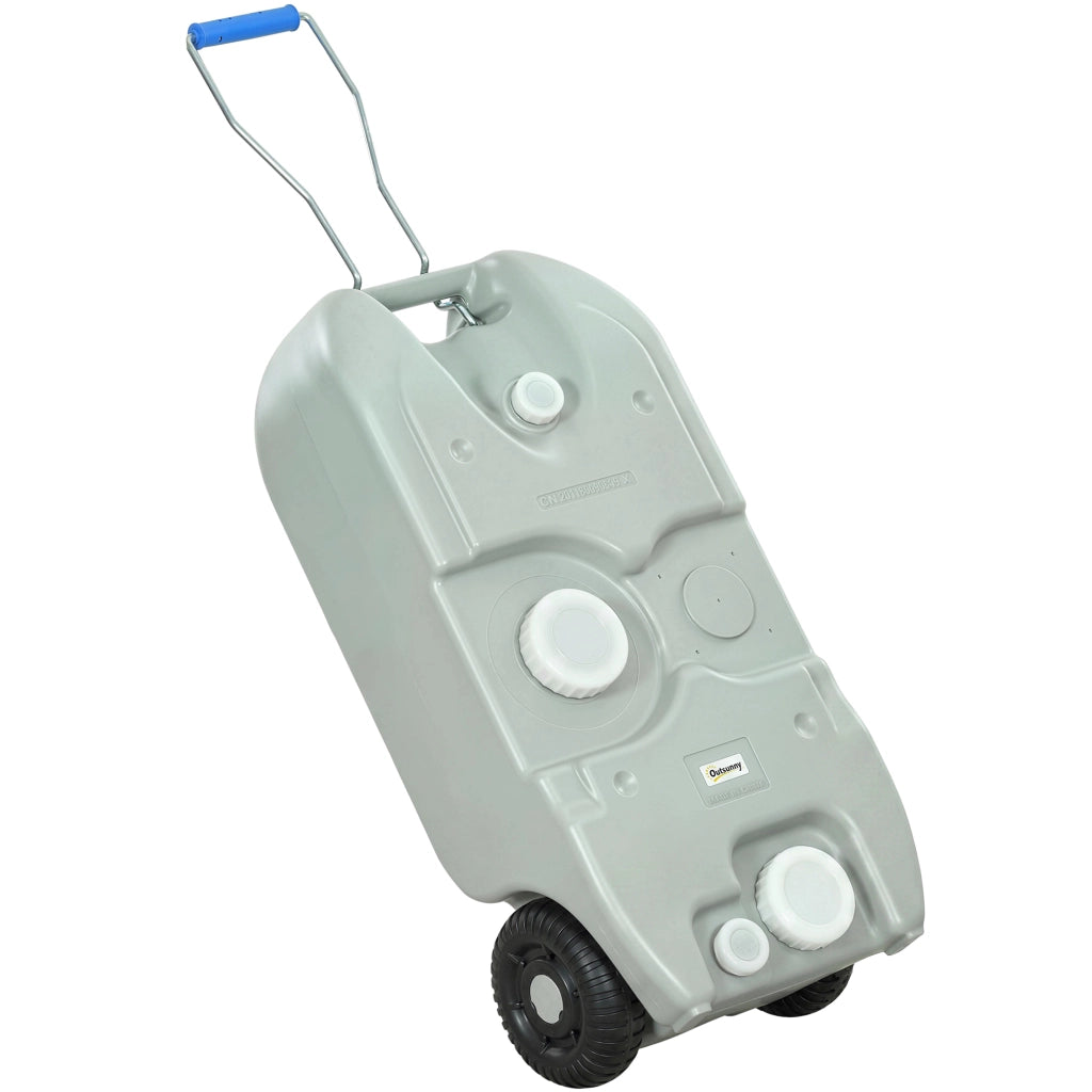 Contenitore per acque reflue 40L rotelle ¨C zephmum ¨C Grigio HDPE 37x23x80cm