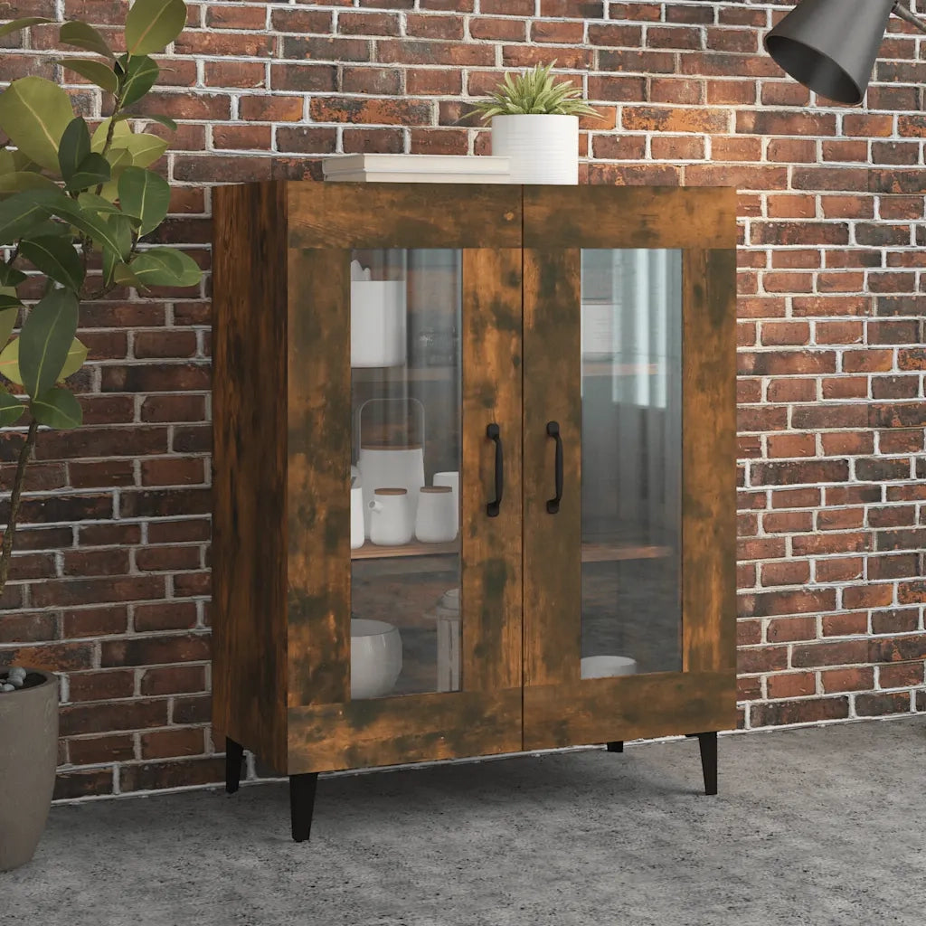 Credenza | Madia | Buffet da pranzo | Armadio da pranzo Rovere Fumo 69,5x34x90 cm in Legno Multistrato