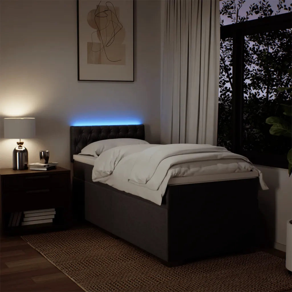 Giroletto a Molle con Materasso Marrone Scuro 90x190cm Tessuto 3288053