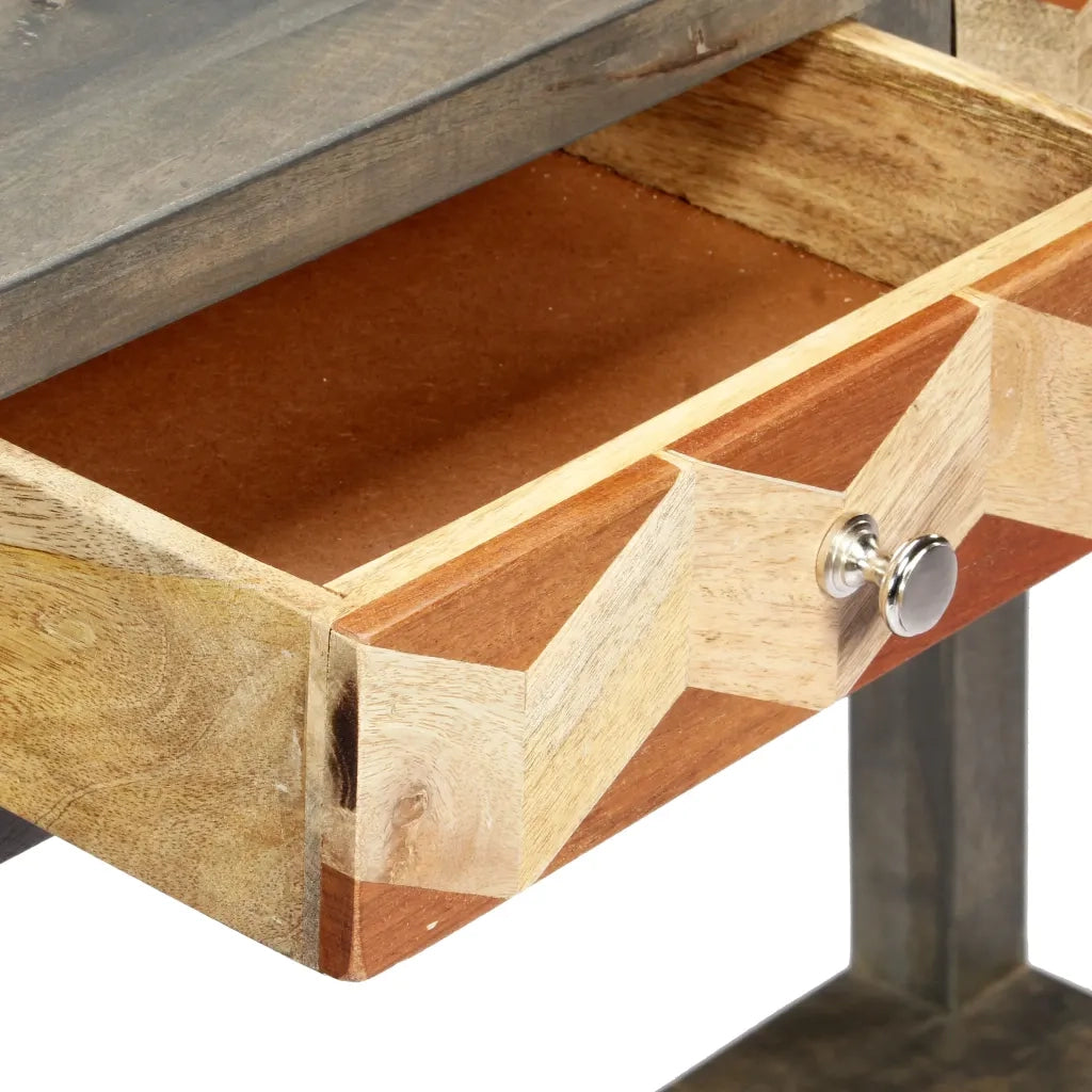 Tavolo Consolle Grigio 86x30x76 cm in Legno Massello di Mango cod mxl 24901