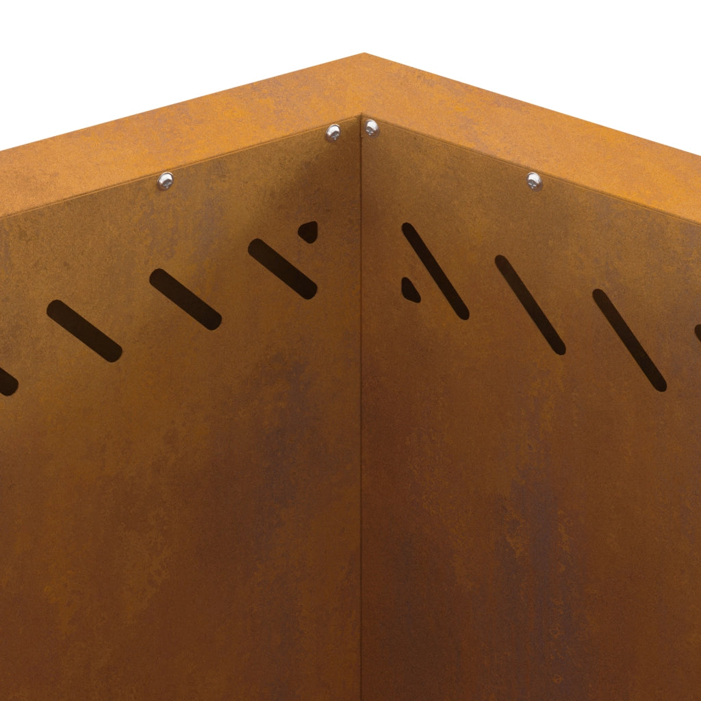 Caminetto senza fumi Esagonale 58x58x51 cm Acciaio invecchiato