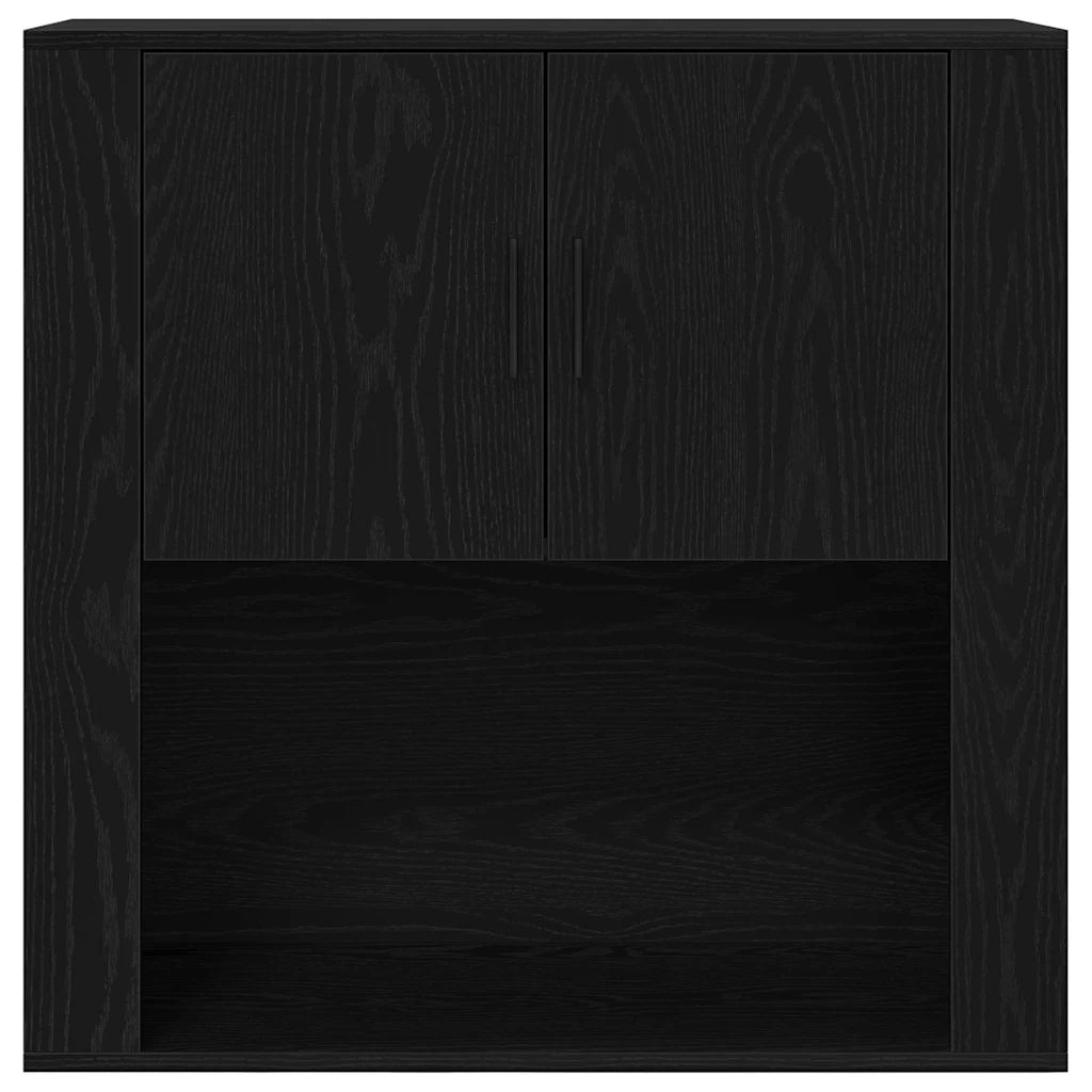 Highboard Rovere nero 80 x 33 x 150 cm Legno multistrato 3334342