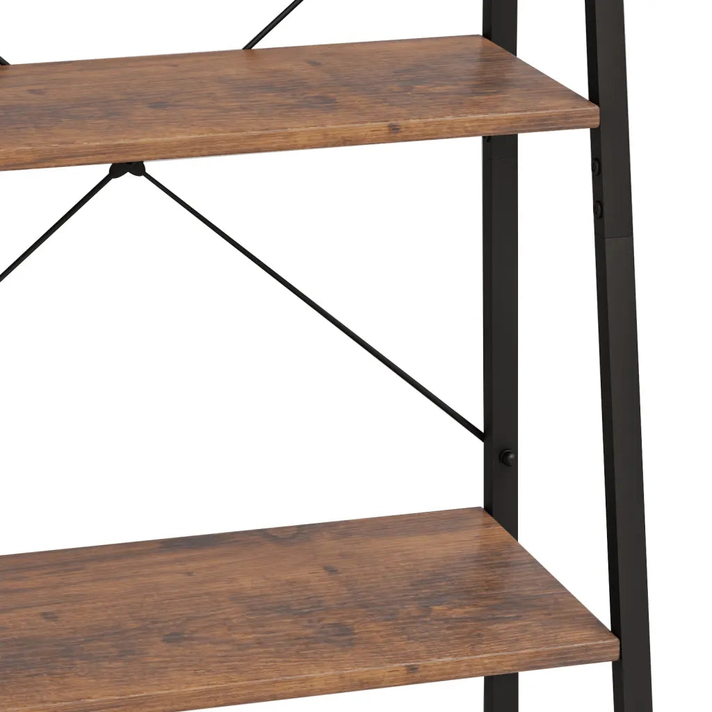 Scaffale Autoportante 5 Ripiani Marrone Scuro Nero 56x35x174 cm cod mxl 9447