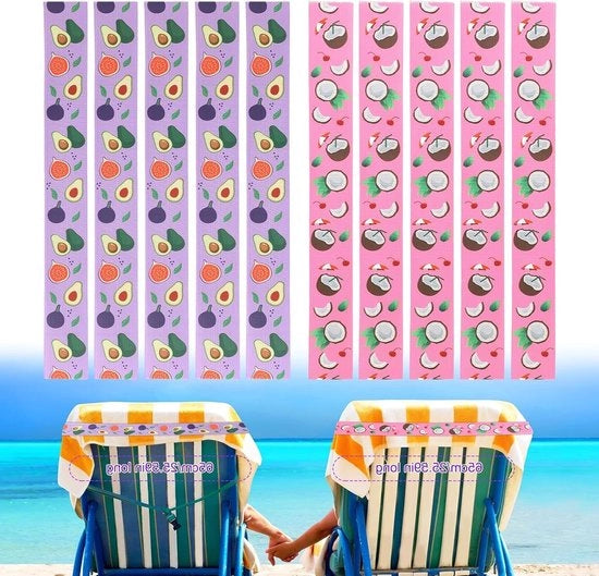 Set di 10 Bande per Ombrellone da Spiaggia con Disegno di Frutta