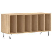 Mobiletto porta dischi in vinile dal design industriale pratico e funzionale dimensioni 100 x 38 x 48 cm realizzato in legno composito di rovere Sonoma. Codice articolo: 02_0049149