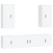 Set di Mobili Porta TV 5 pz | Armadietto TV | Mobile Porta TV Bianco in Legno Multistrato
