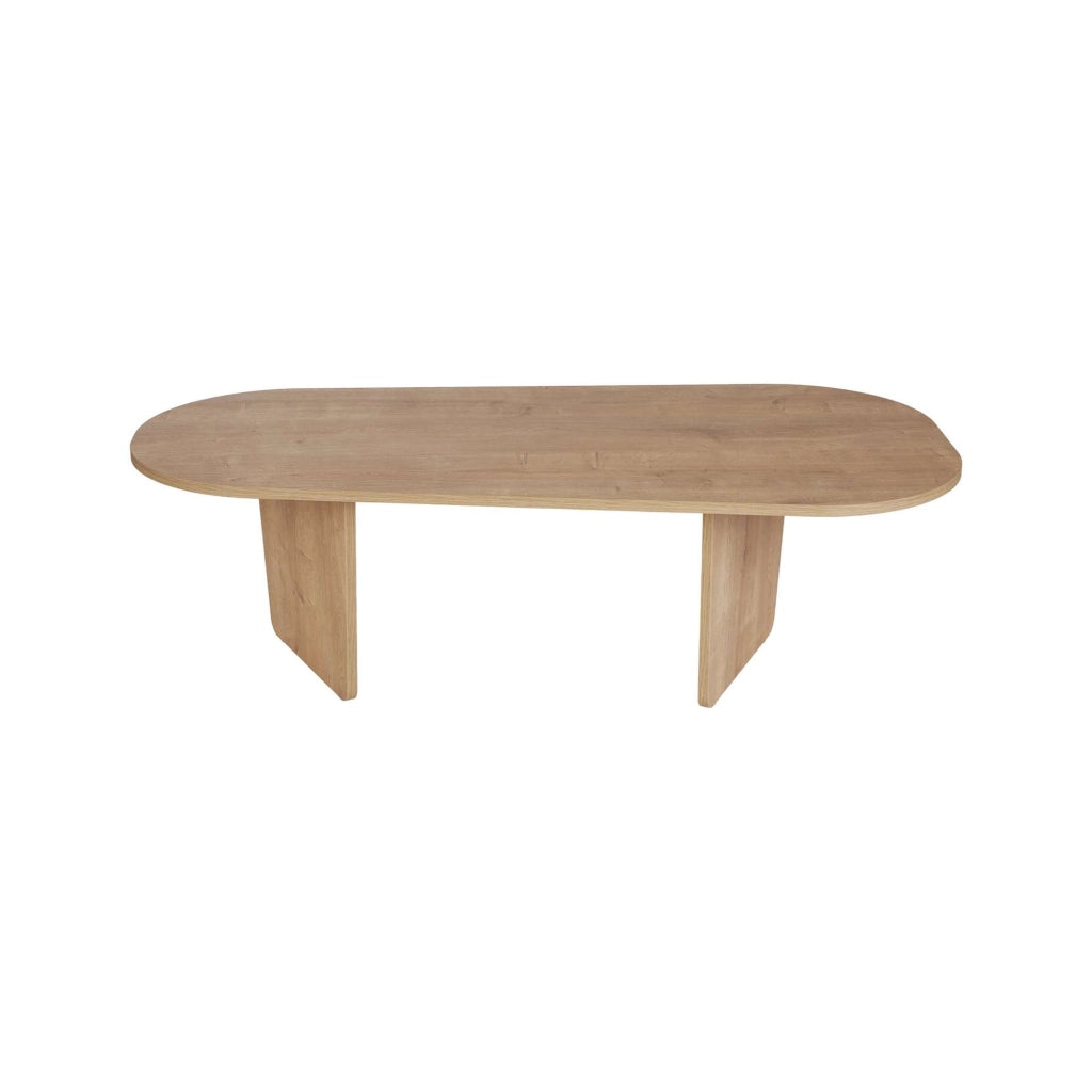Dozza, Tavolino da Salotto Forma Ovale, 130x65x40h cm Marrone Rovere