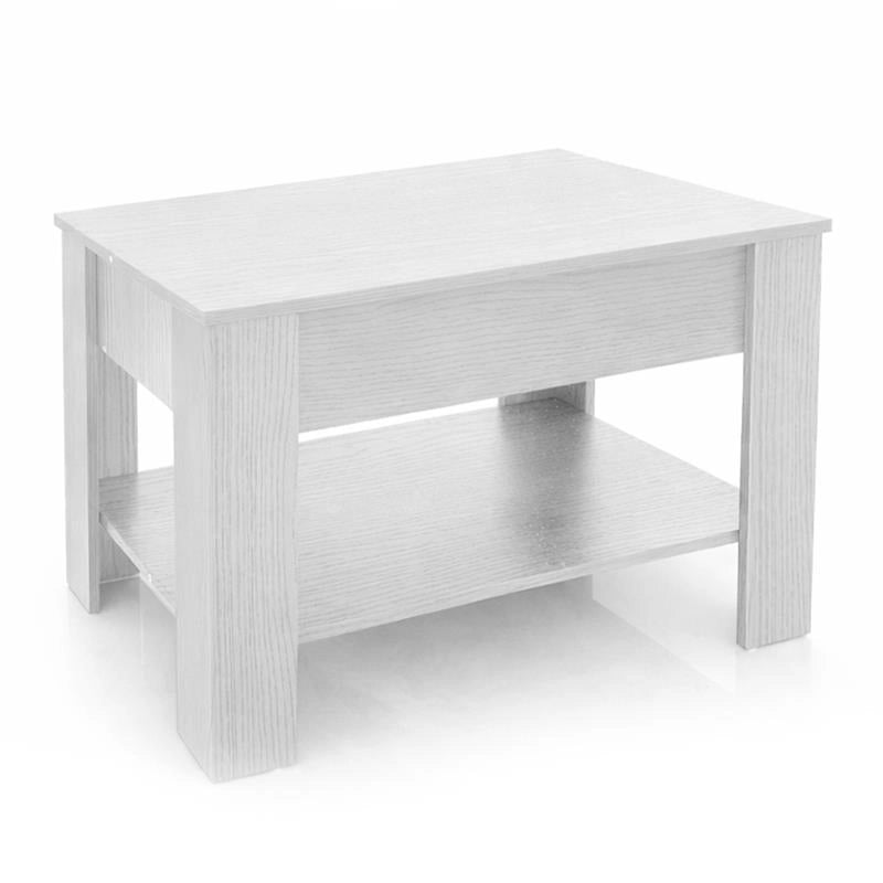TAVOLINO IN LEGNO BIANCO TRUCIORALE CON ALZATA 80 X 50 X 50 CM