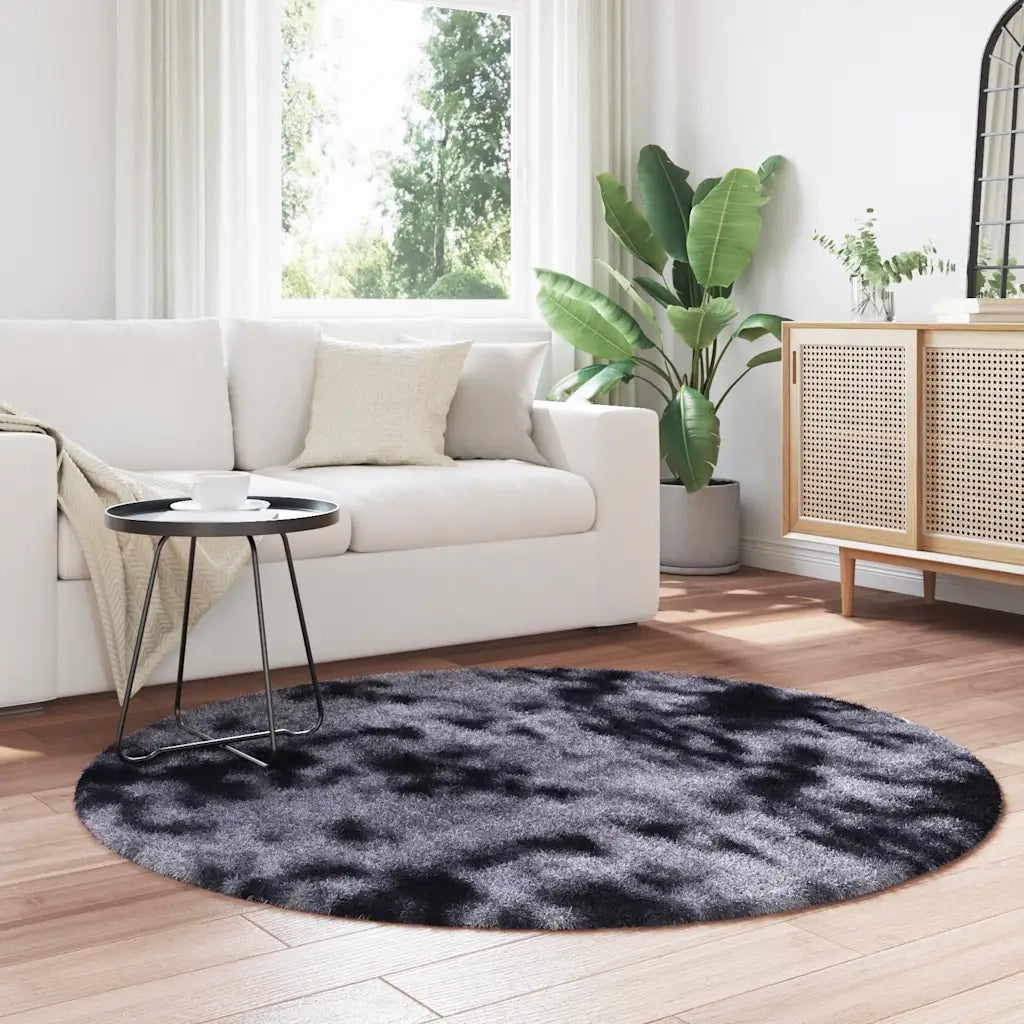 Tappeto Shaggy a Pelo Lungo NAVARRA Grigio Scuro 160x160 cm