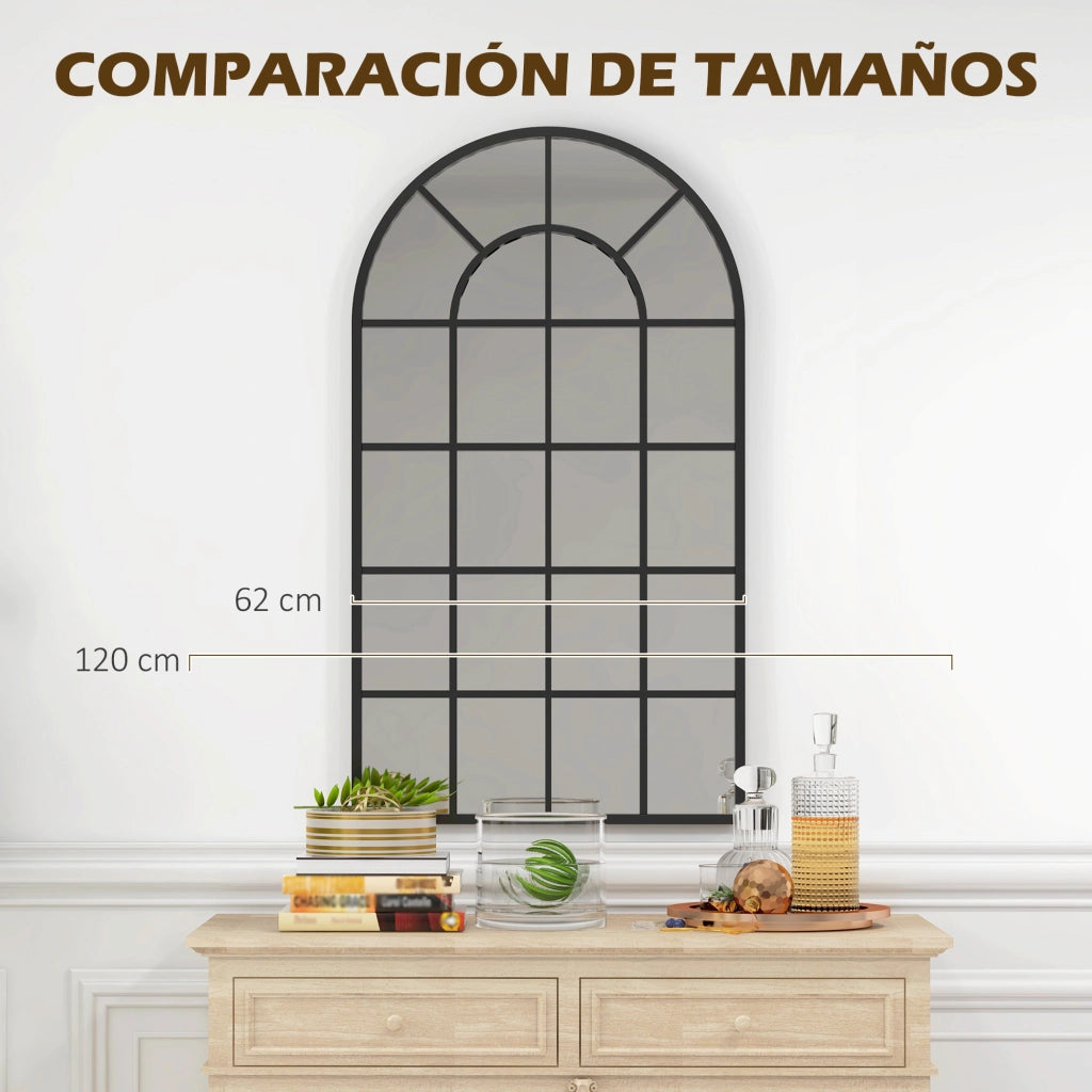 Specchio Moderno da Parete ¨C zephmum ¨C Nero Acciaio 65x110 cm