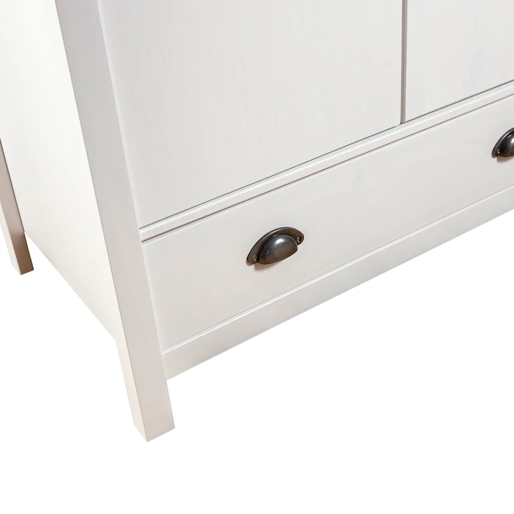 Armadio a 2 Ante Hill Bianco 89x50x170cm in Legno di Pino CFW3940361
