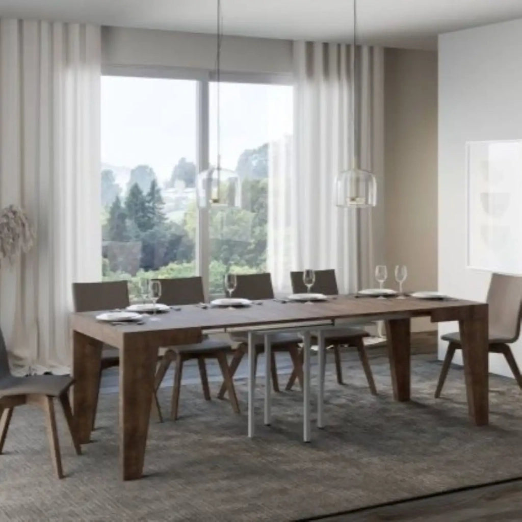 Tavolo allungabile 90/246x90 cm Naxy colore noce
