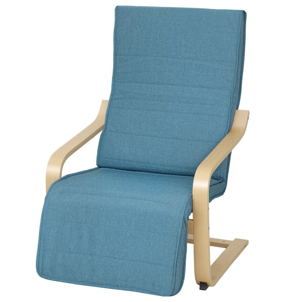 Poltrona Relax con Poggiapiedi Regolabile ¨C Zephmum ¨C 66,5x94x100cm Blu