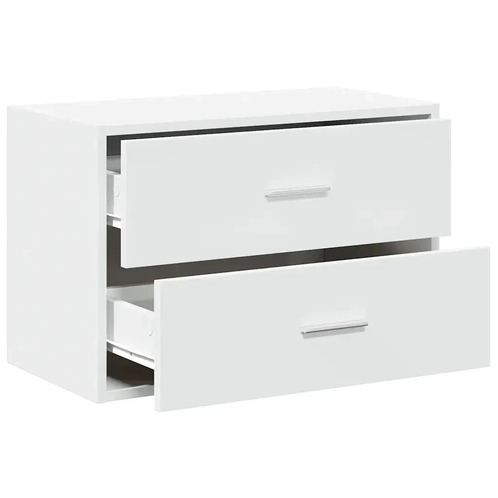Armadio con 2 Cassetti Bianco 60x31x40 cm in Legno Multistrato