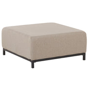 Ottomana Rivestimento in tessuto beige Gambe in alluminio Nero Struttura in metallo Resistente all'acqua per esterni e interni