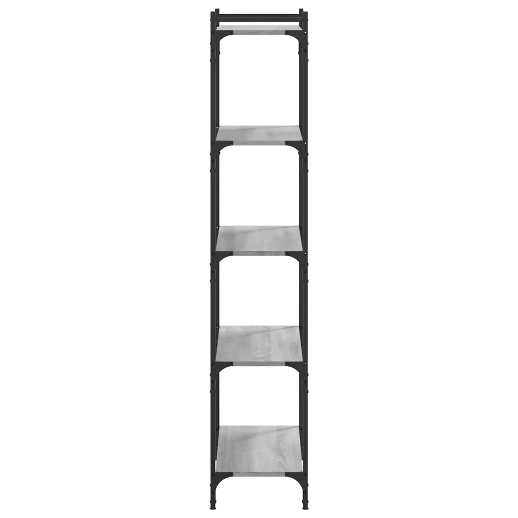 Libreria 5 Ripiani-Scaffale per Libri-Mobile di Stoccaggio Grigio Sonoma 80x30x154cm Legno Multistrato