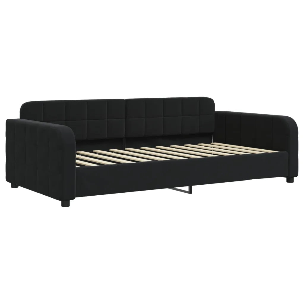 Divano letto | Sof¨¤ letto | Letto singolo con Materasso Nero 90x200 cm in Velluto
