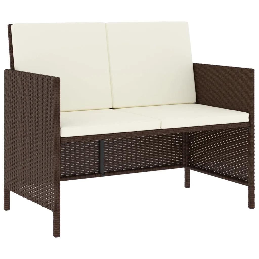 Set da Pranzo da Giardino 6pz con Cuscini in Polyrattan Marrone 363396