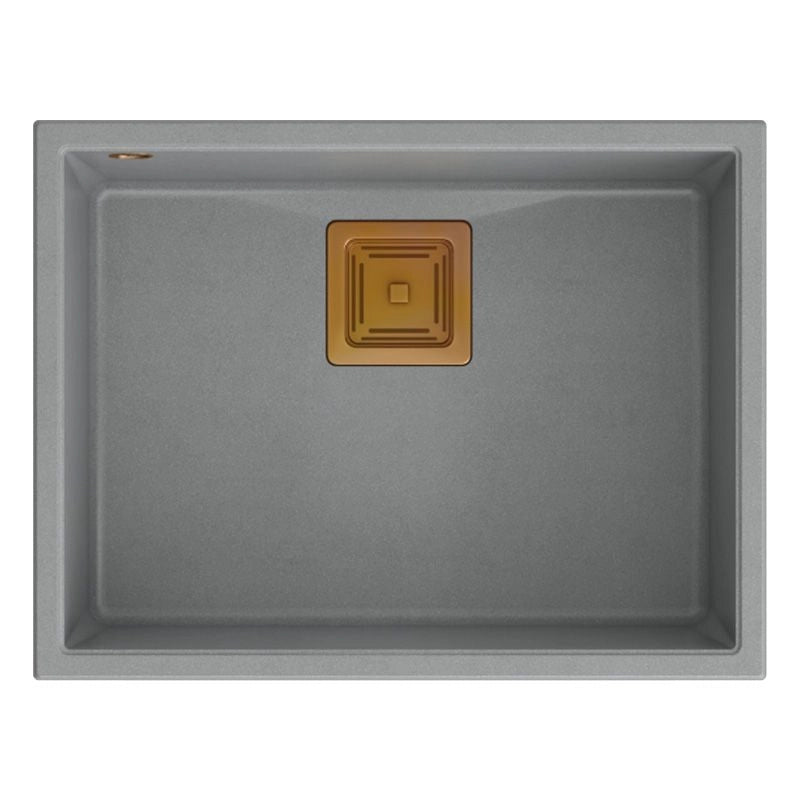 Lavello In Granito David 50 Grey Metallic Tappo oro