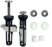 Set di riparazione per toilet - 7 pezzi - Kit di sostituzione di coperchio di toilette - 2-pack viti di fissaggio - (2 anelli da 18 mm, 2 anelli da 28 mm, 1 istruzione per l'uso)