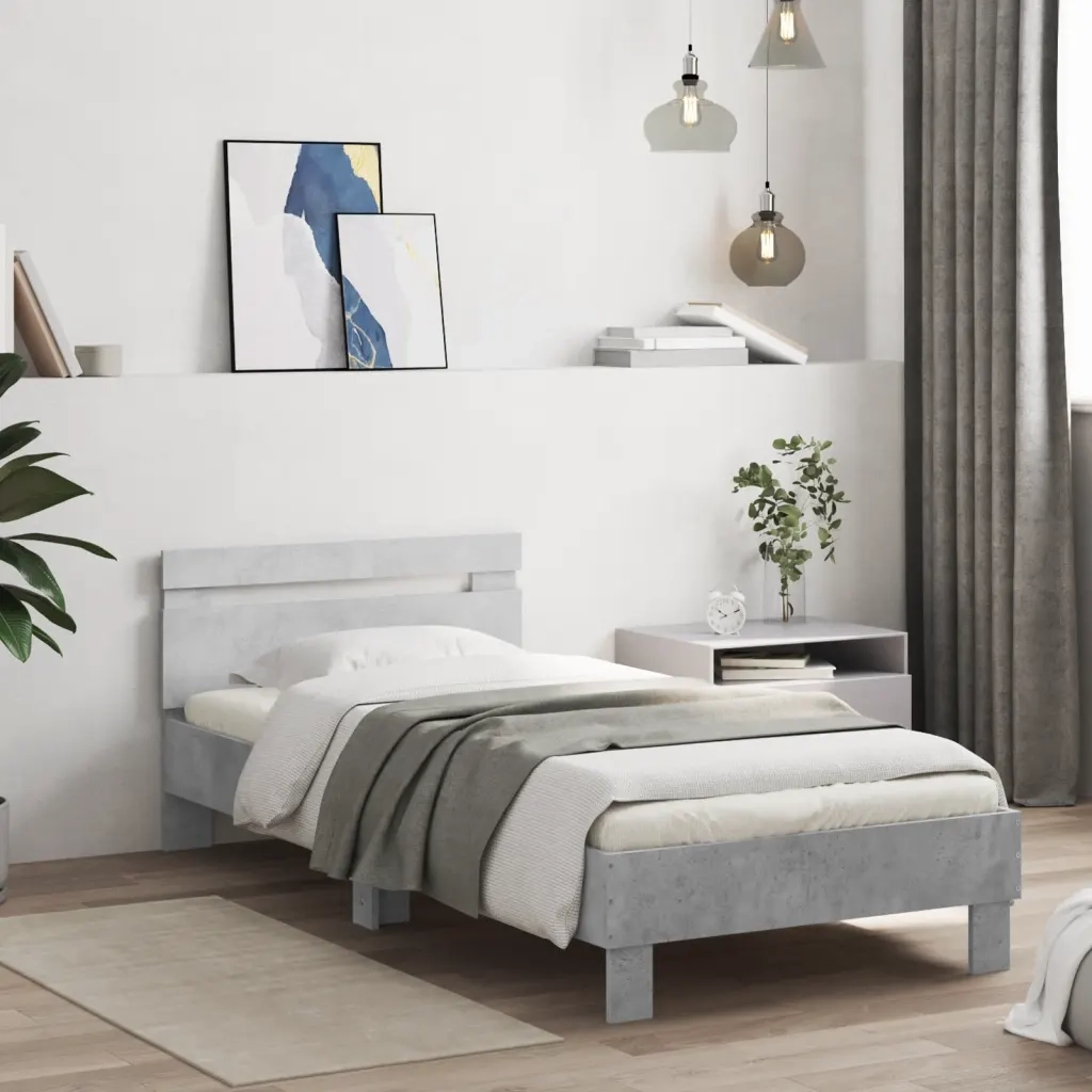 Giroletto Testiera Grigio Cemento 75x190 cm Legno Multistrato 838571