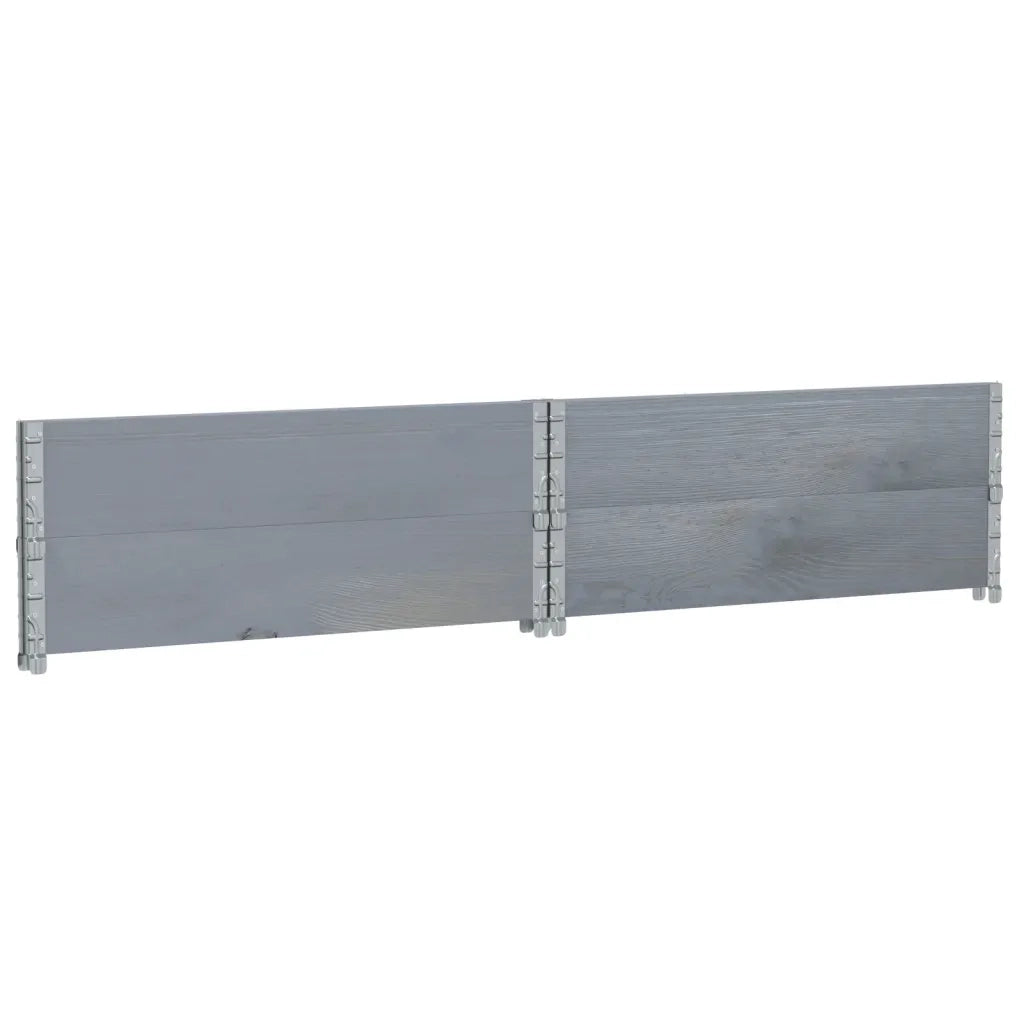 Paretali per Pallet 2pz Grigi 100x100cm Legno Massello di Pino 4010291