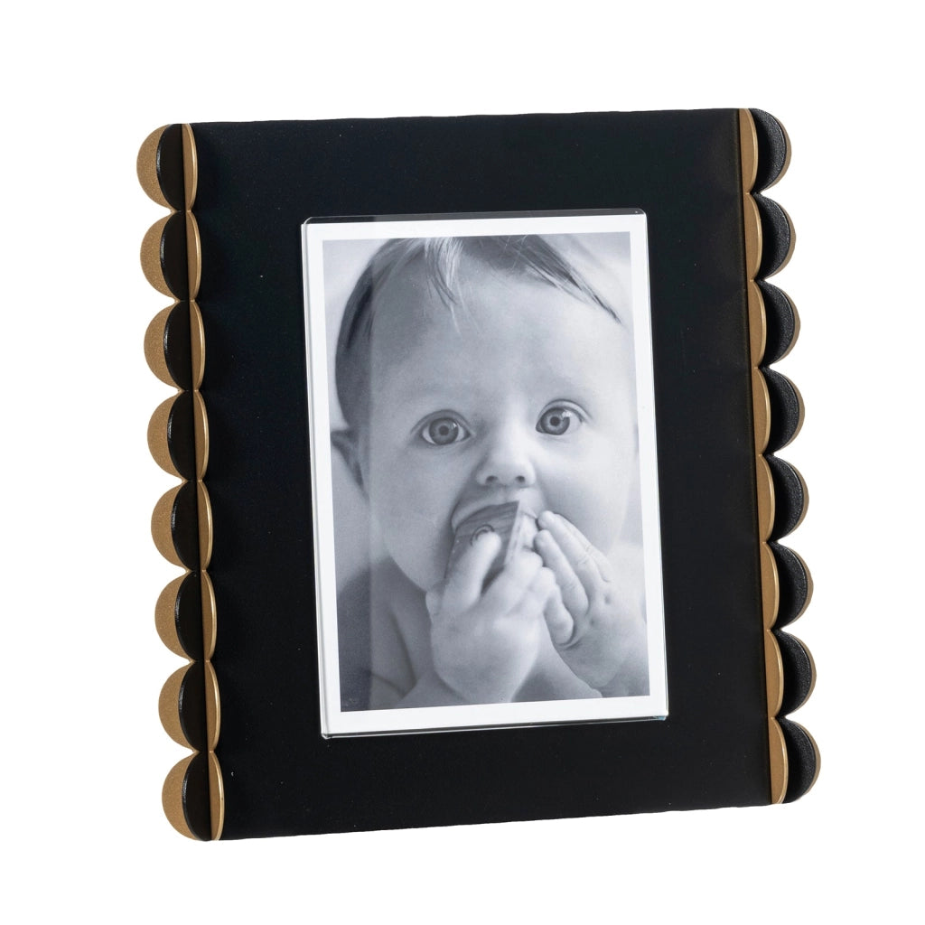Portafoto di design Volans grande Nero,oro laccato,nero,oro laccato