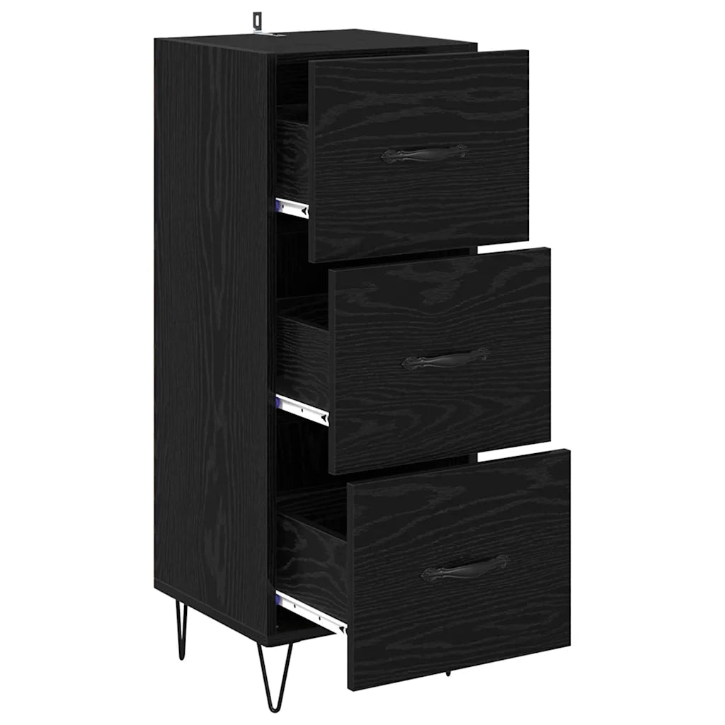 Credenza-Buffet-Armadio da cucina Rovere nero 34 x 34.5 x 90 cm Legno multistrato 717195