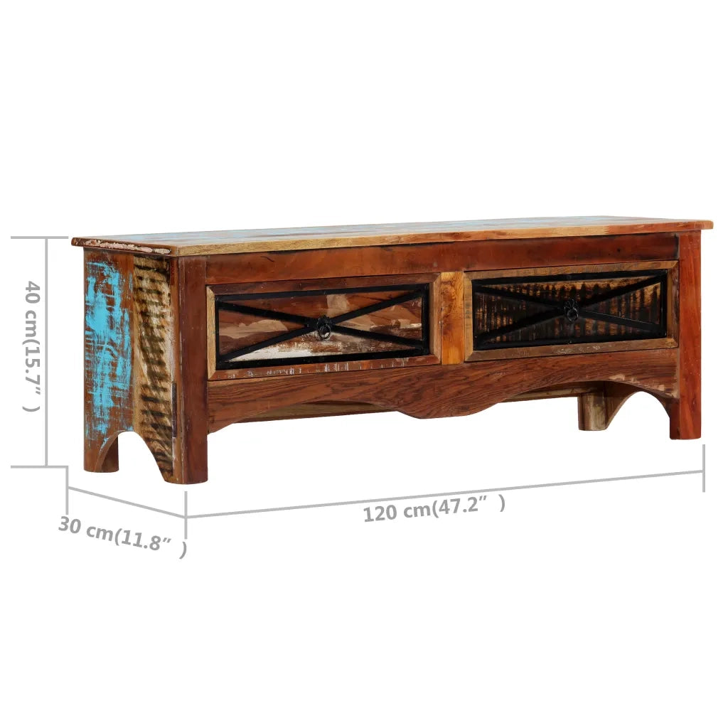 Mobile Porta TV 120x30x40 cm in Legno Massello di Recupero cod mxl 54930