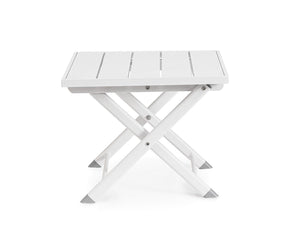 Tavolino da Salotto 44x43x36 cm in Alluminio Taylor Bianco