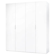 Armadio Multiuso 4 Ante Battenti Con 2 Barre Appendiabiti E Ripiano Interno Per Camera Matrimoniale Cabina Armadio E Stanza Ospiti Design Moderno Minimal 180 x 200 x 52 Cm Colore Bianco