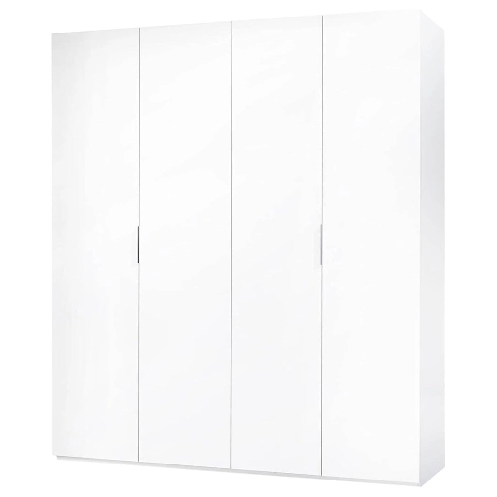Armadio Multiuso 4 Ante Battenti Con 2 Barre Appendiabiti E Ripiano Interno Per Camera Matrimoniale Cabina Armadio E Stanza Ospiti Design Moderno Minimal 180 x 200 x 52 Cm Colore Bianco