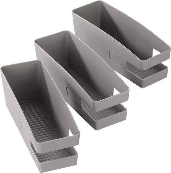 Cassettiere scarpe balletto in polipropileno colore grigio dimensioni 9 x 9,5 x 26,5 cm