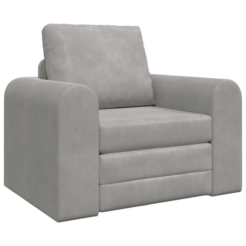 Divano letto | Sof¨¤ letto | Letto singolo Grigio chiaro 98 x 71 x 83 cm Velluto