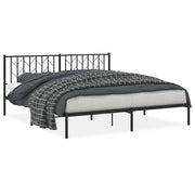 Letto matrimoniale | Letto per adulti | Giroletto con Testiera in Metallo Nero 183x213 cm