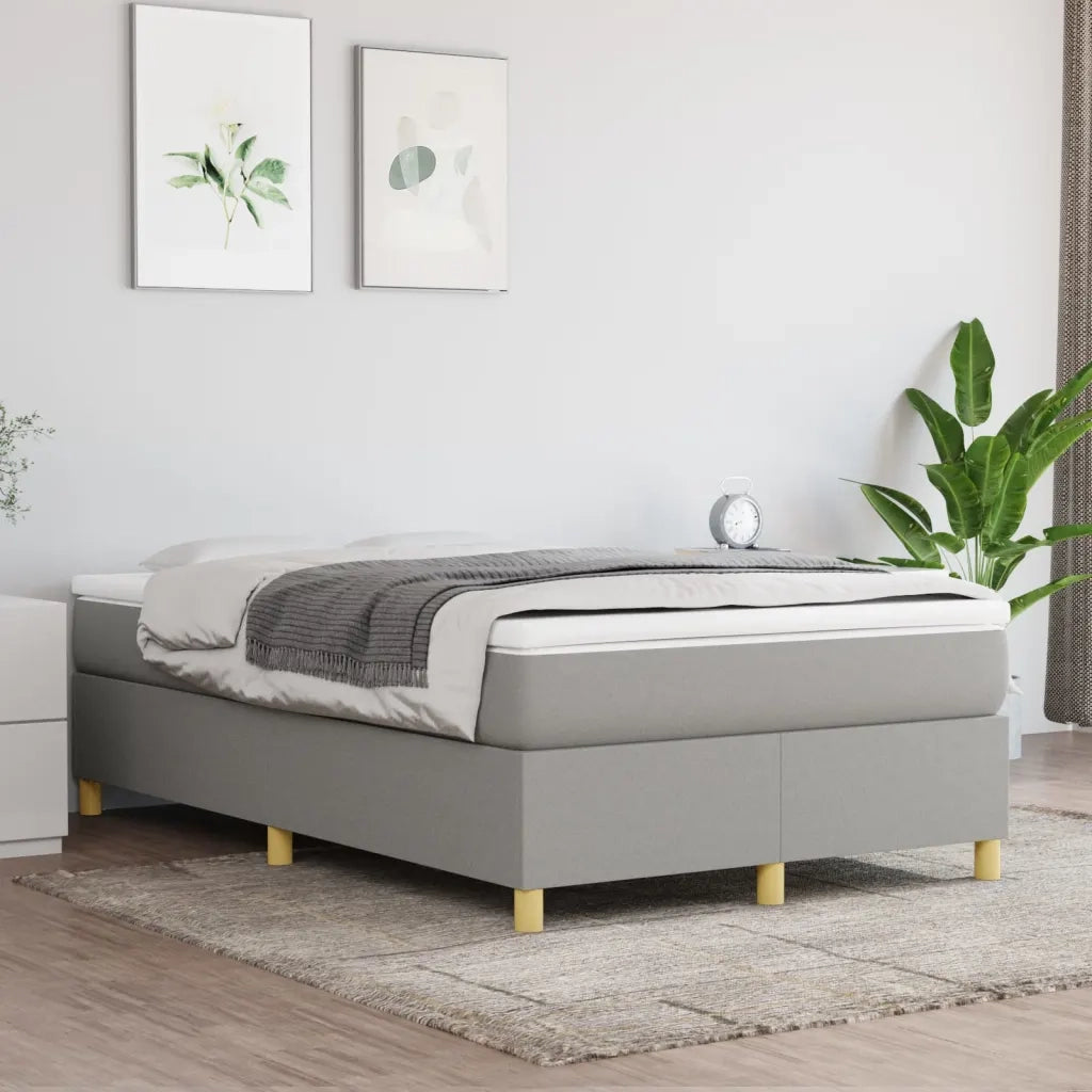 Struttura Letto a Rete a Molle-Giroletto Grigio Chiaro 120x200 cm Tessuto 801331