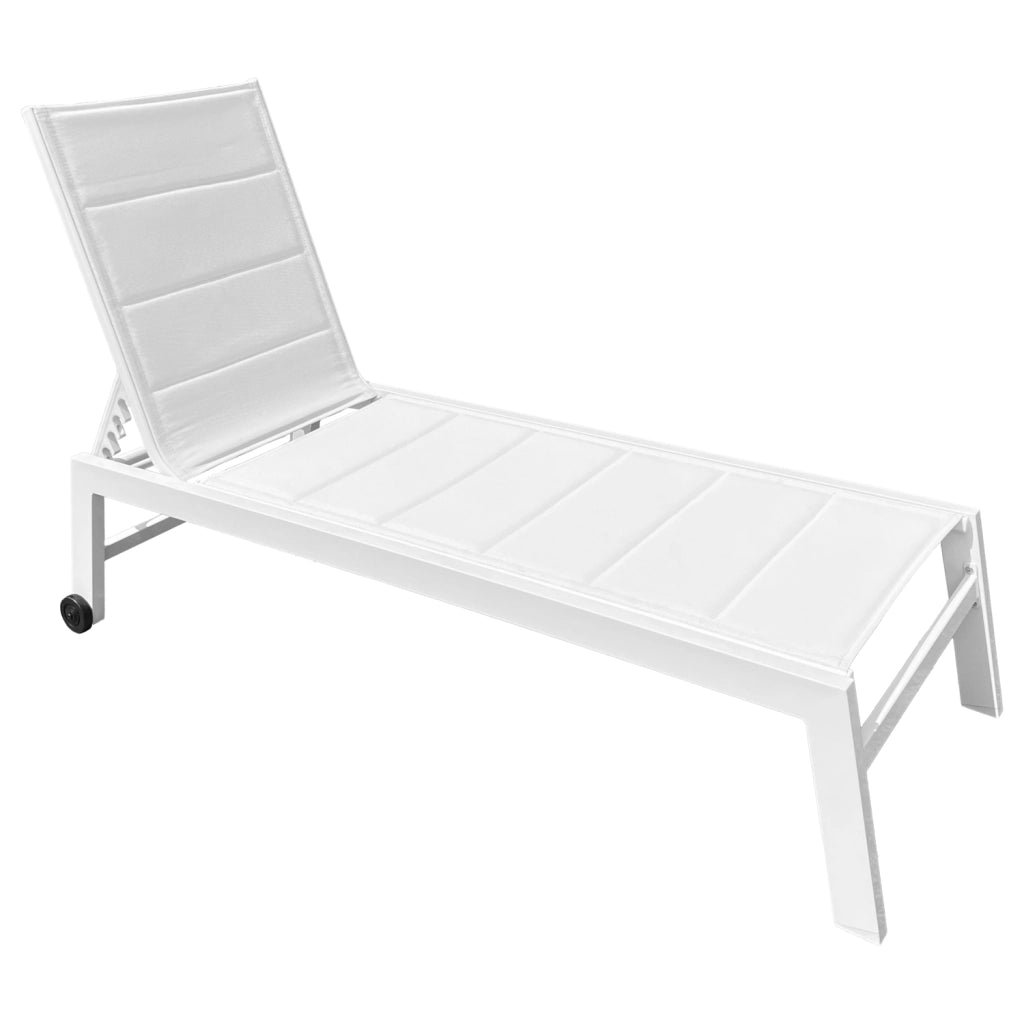 Lettino BARBADOS in textilene bianco - alluminio bianco